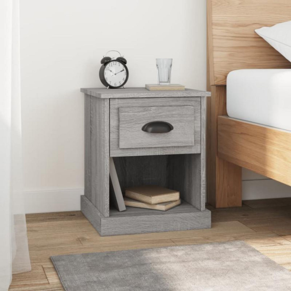 VIDAXL Table de chevet sonoma gris 39x39x47,5 cm bois d ingénierie
