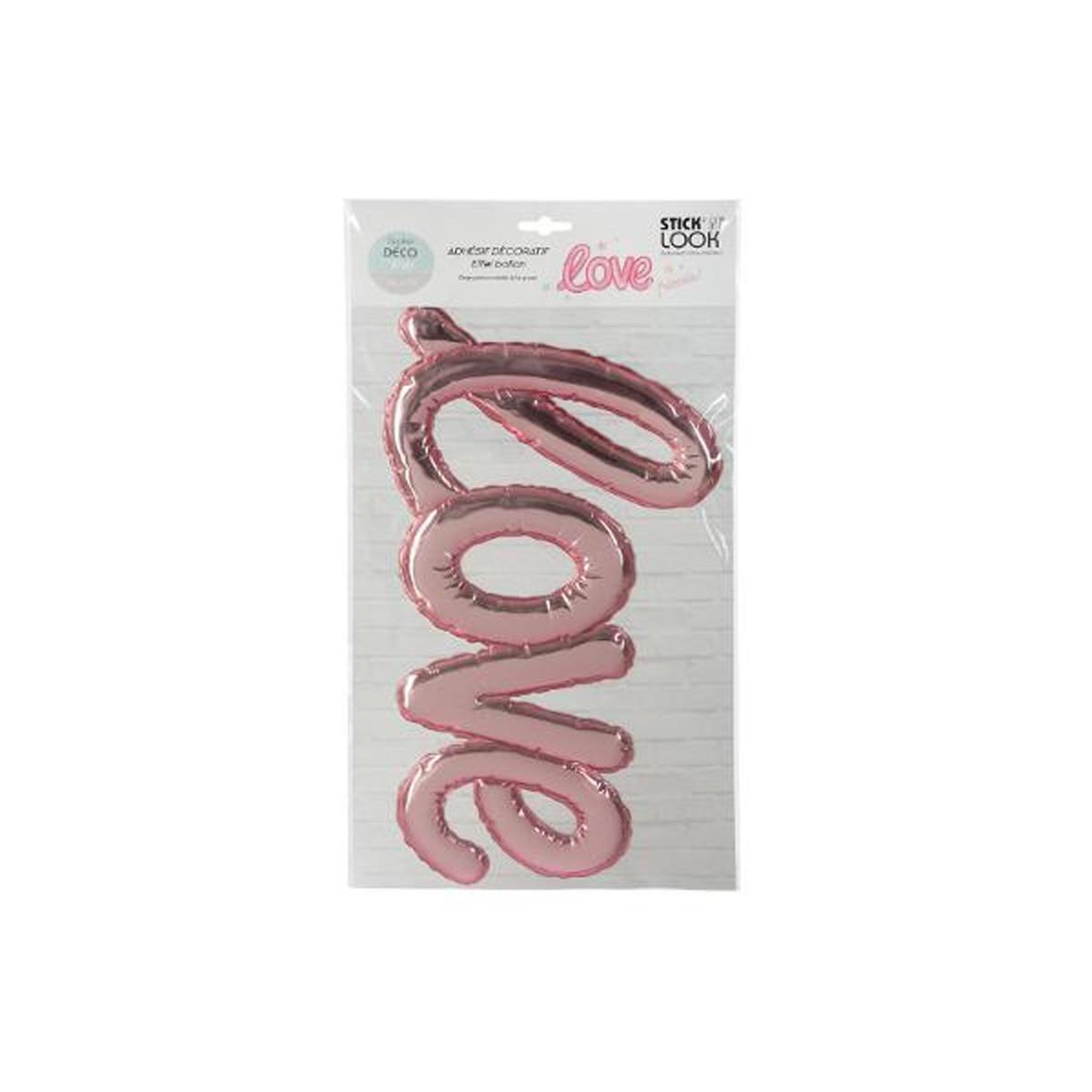 Voir la diapositive 2 : Stick'n Look Sticker ballon  love  24x47cm rose