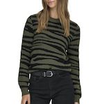 JACQUELINE DE YONG Pull Noir/ Zébré Femme JDY Lorraine. Coloris disponibles : Vert