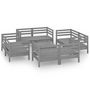 Voir la diapositive 2 : VIDAXL Salon de jardin 9 pcs Gris Bois de pin massif