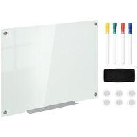 Homcom - HOMCOM Tableau blanc aimante magnetique cadre aluminium 90x60cm