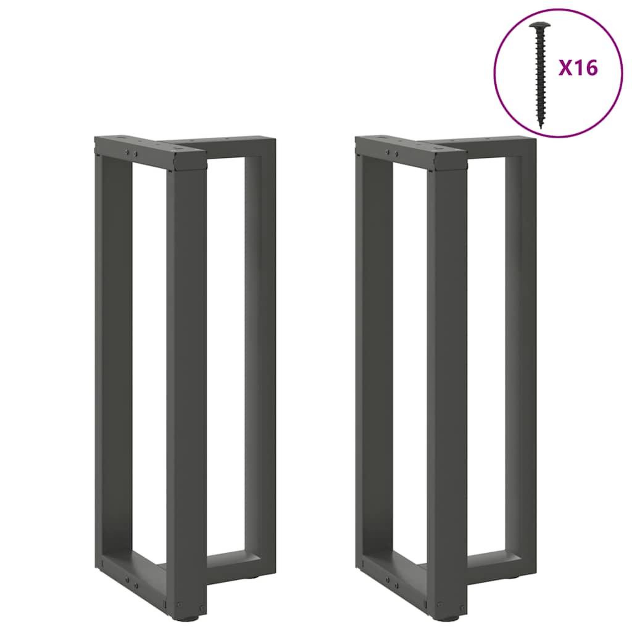 Voir la diapositive 3 : VIDAXL Pieds de table de bar forme de T 2 pcs anthracite acier