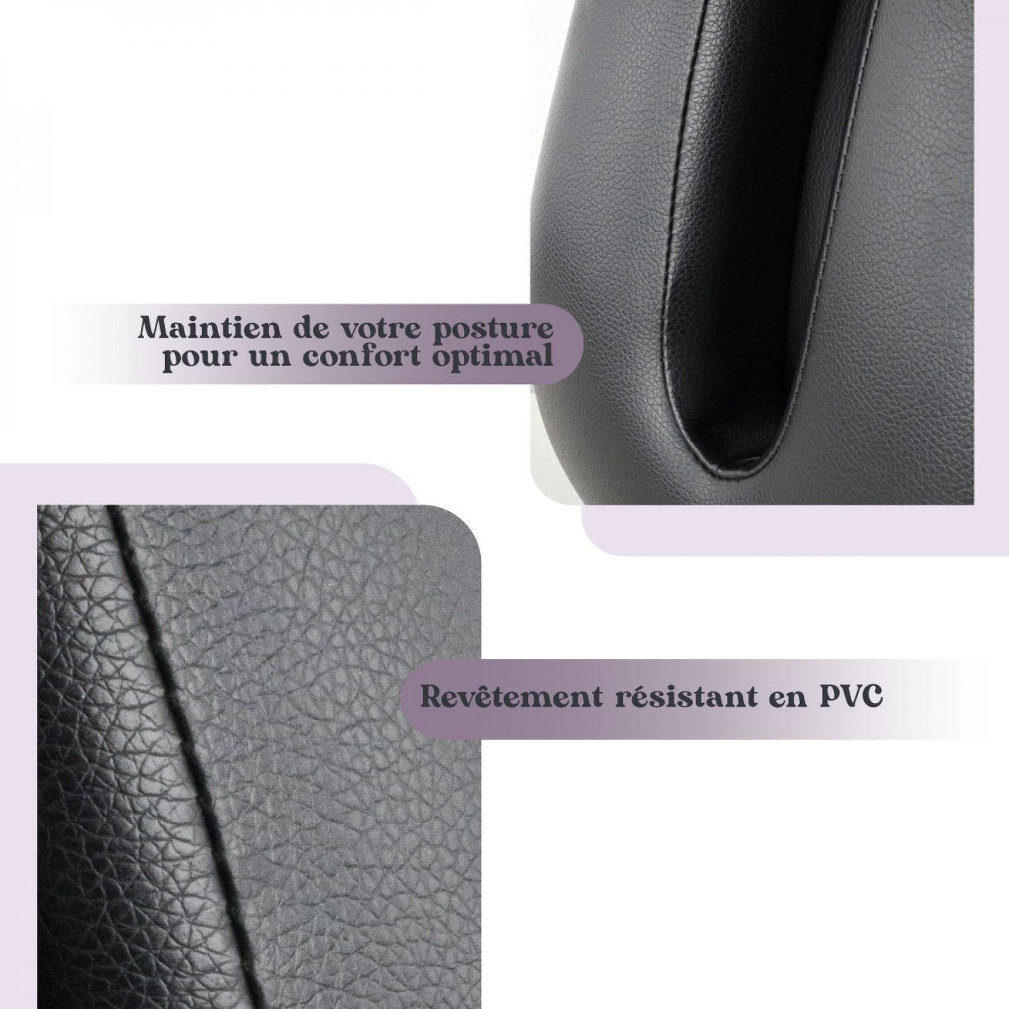 Voir la diapositive 3 : VIVEZEN Coussin de soutien lombaire, oreiller de soutien du dos - Noir