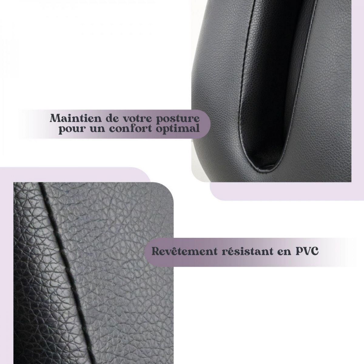 VIVEZEN Coussin de soutien lombaire, oreiller de soutien du dos - Noir