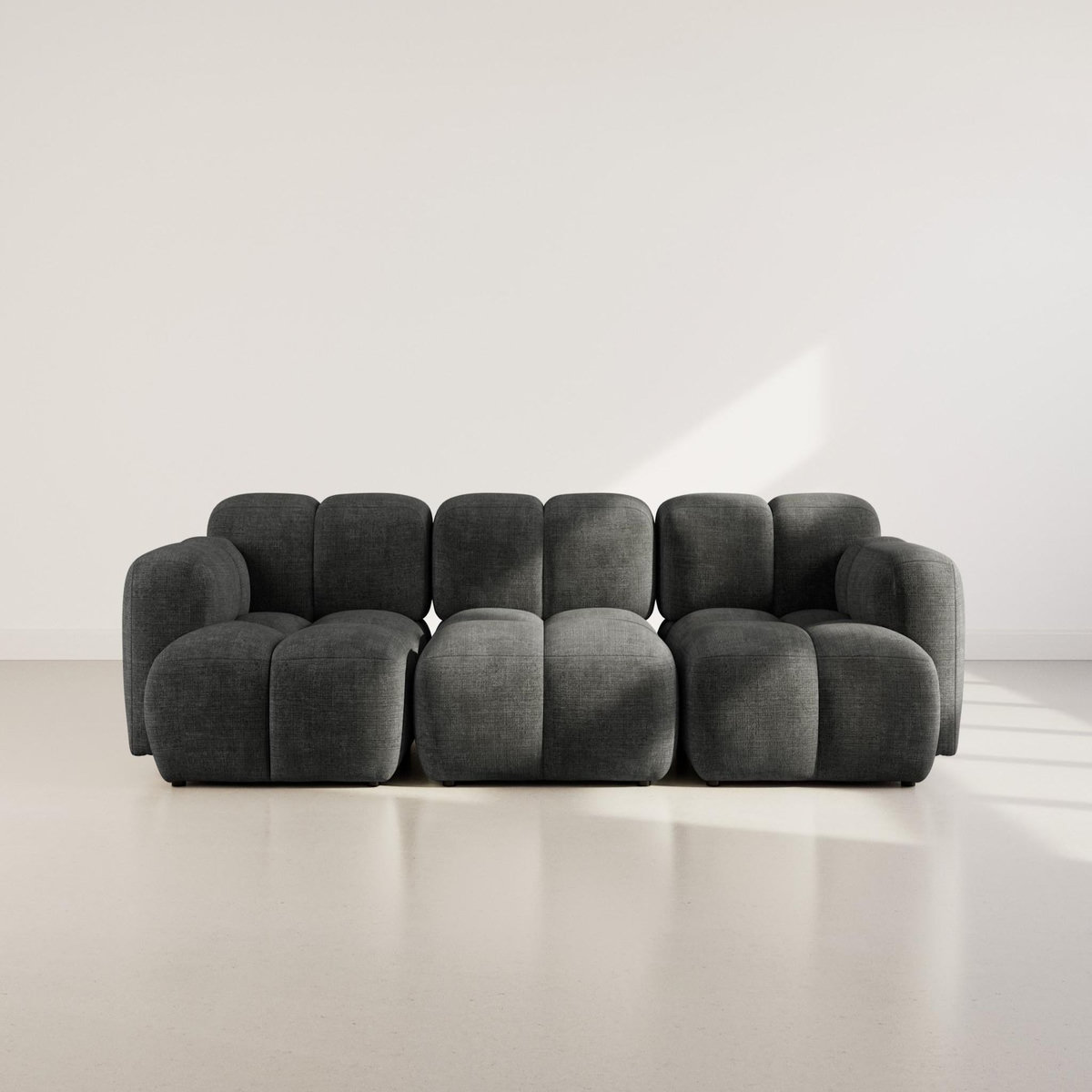 LISA DESIGN Grace - canapé modulable 3 places en velours texturé