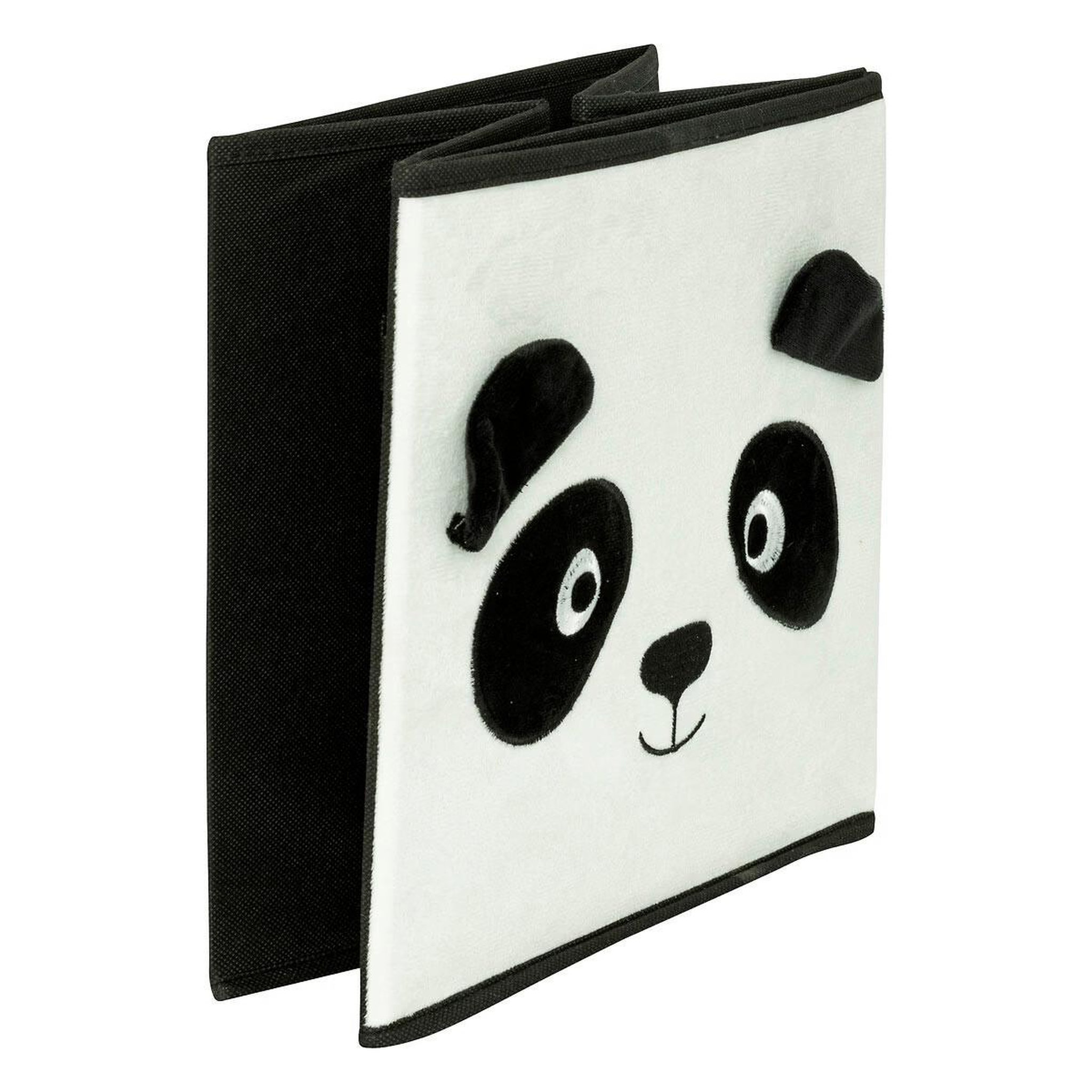 Voir la diapositive 4 : Atmosphera Kids Boîte de rangement pliable  panda  29x29cm noir & blanc