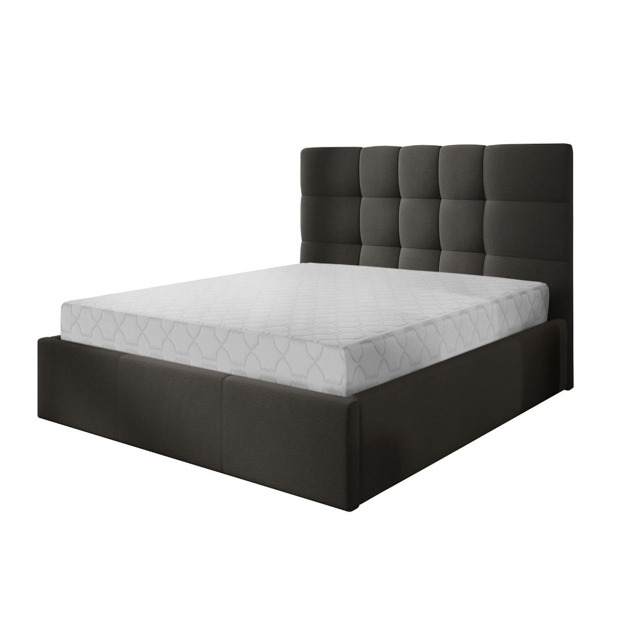 BEST MOBILIER Mael - lit coffre - 160x200 - en tissu - sommier inclus