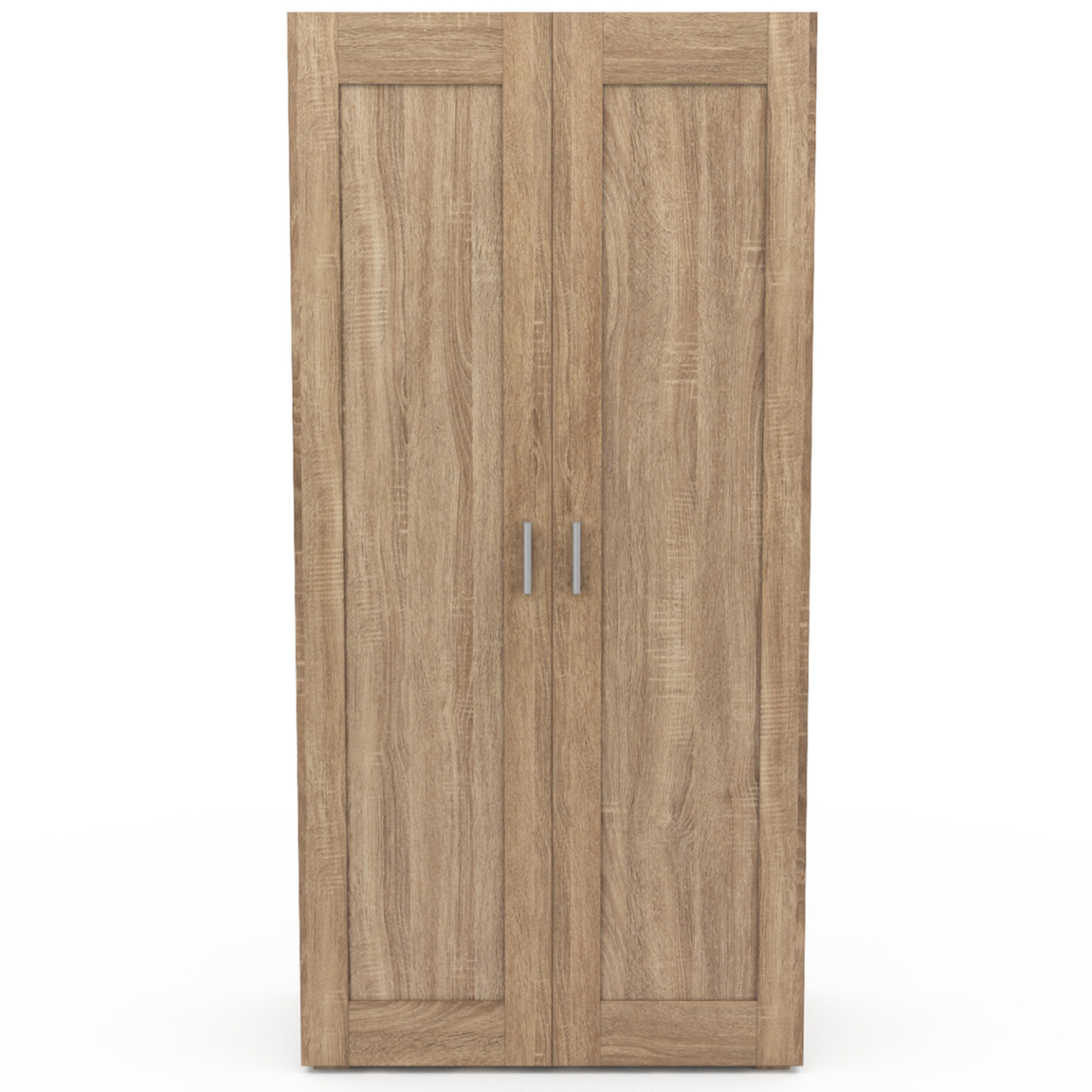 Voir la diapositive 4 : ID MARKET Armoire 2 portes vito hêtre penderie 80 cm avec étagères rangement maxi capacité