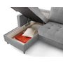 Voir la diapositive 3 : LISA DESIGN Anna - canapé panoramique d'angle droit 7 places convertible avec coffre en velours texturé