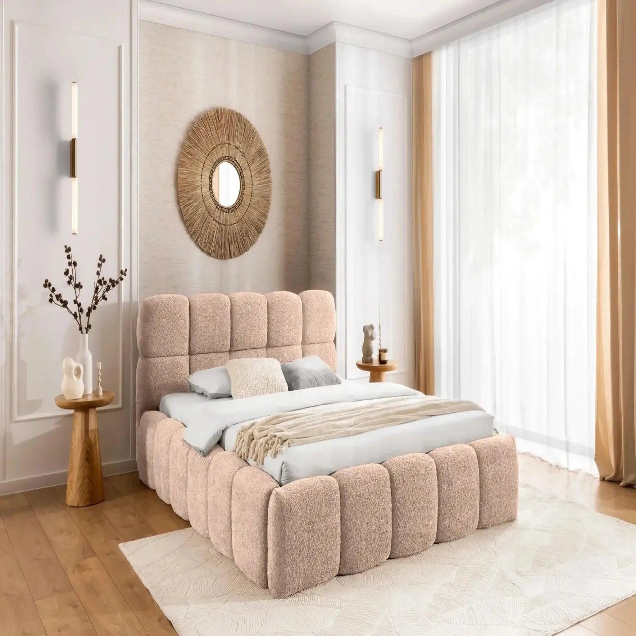 Voir la diapositive 2 : CASANOVA PARIS ELISE - Lit coffre tissu bouclette