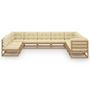 Voir la diapositive 2 : VIDAXL Salon de jardin 10 pcs avec coussins Marron miel Bois de pin