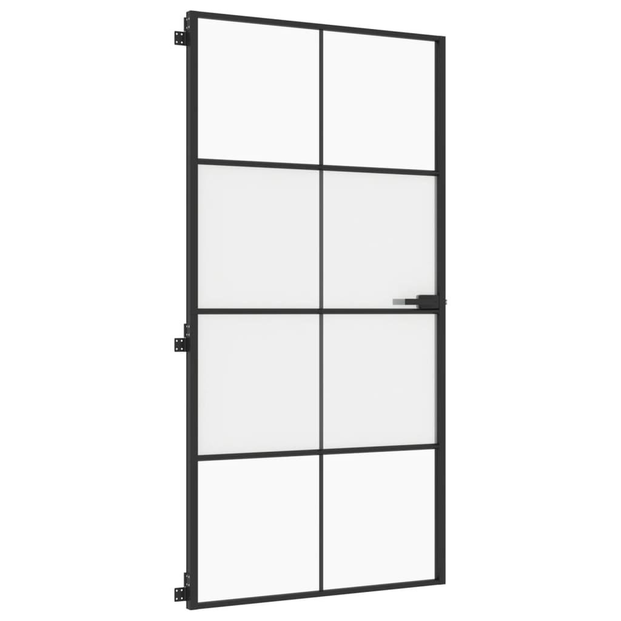 Voir la diapositive 5 : VIDAXL Porte interieure mince noir verre trempe aluminium