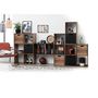 Voir la diapositive 2 : TOILINUX Lot de 6 Boîtes de rangement design en MDF effet bois - marron et noir