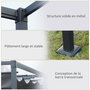 Voir la diapositive 5 : OUTSUNNY Pergola rétractable 4 x 3 x 2,22 m structure métal époxy toile polyester haute densité incluse gris foncé