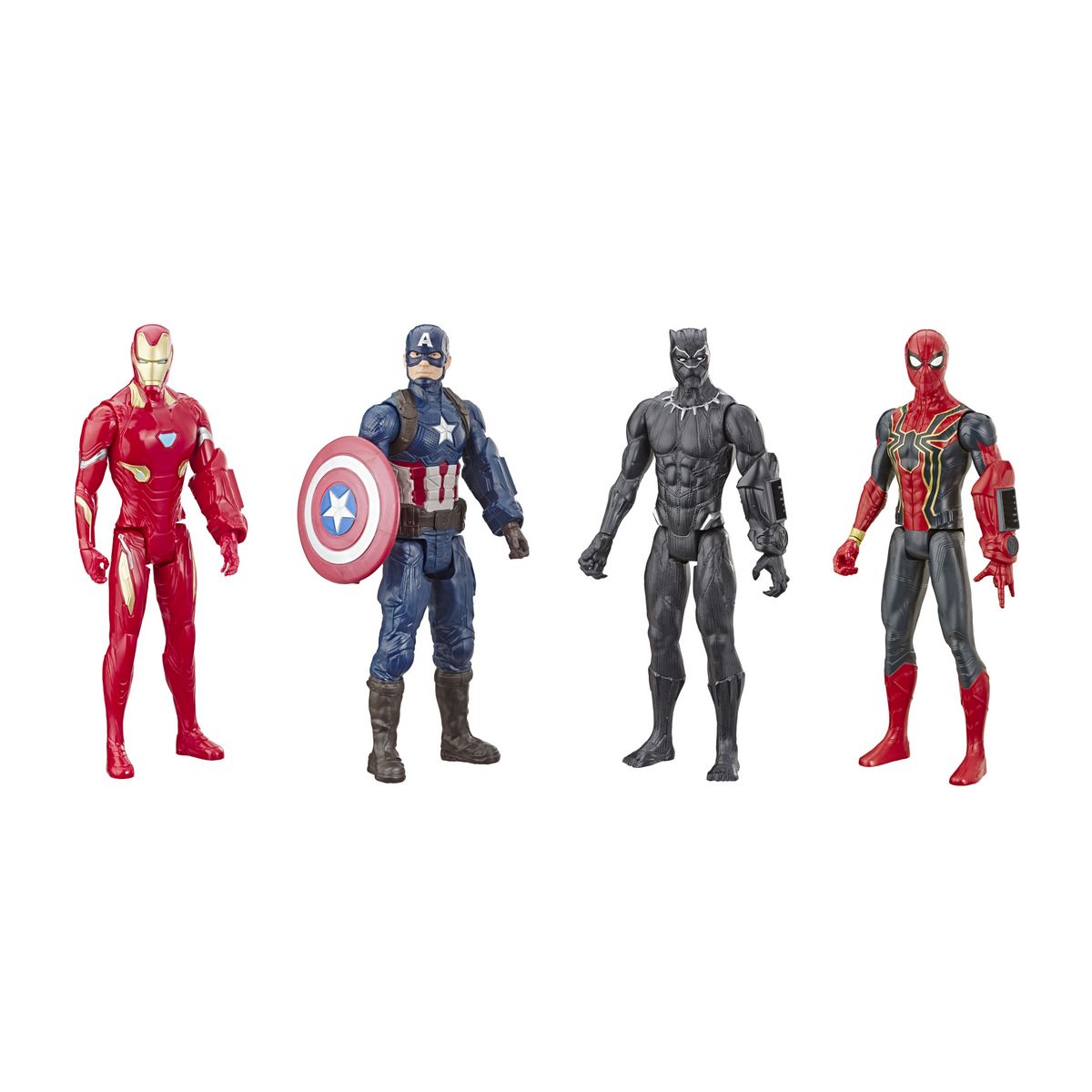 HASBRO Titan Hero Series - Pack de 4 figurines Iron Man, Captain America, Black Panther et Iron Spider - Avengers