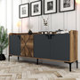 Voir la diapositive 3 : Habitat et Jardin Buffet en bois  Venedik  - 180 x 35 x 78 cm - Gris anthracite