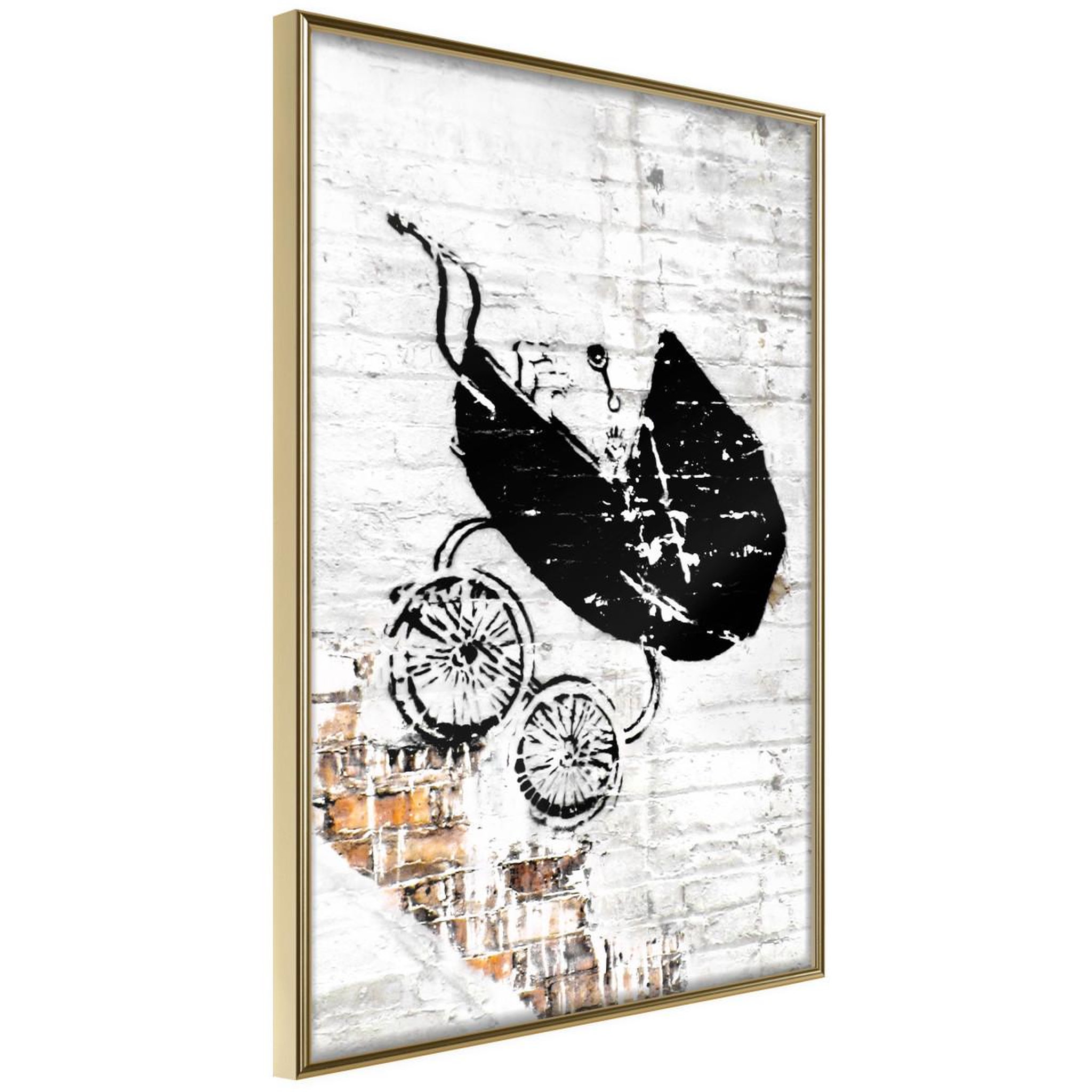 Voir la diapositive 1 : Paris Prix Affiche murale encadrée  banksy baby stroller
