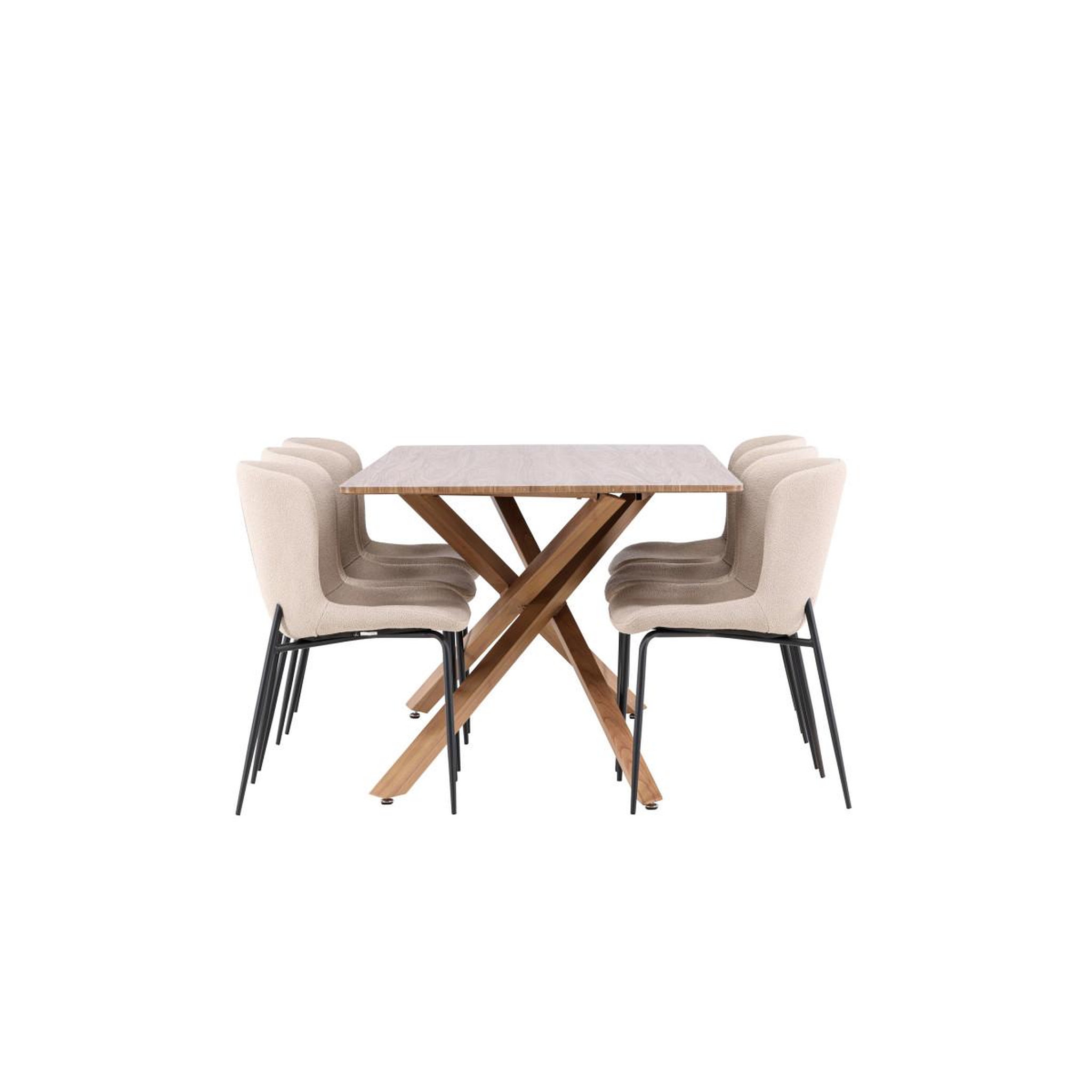 Voir la diapositive 3 : Paris Prix Ensemble table à manger & 6 chaises  piazza & modesto  180cm naturel & beige