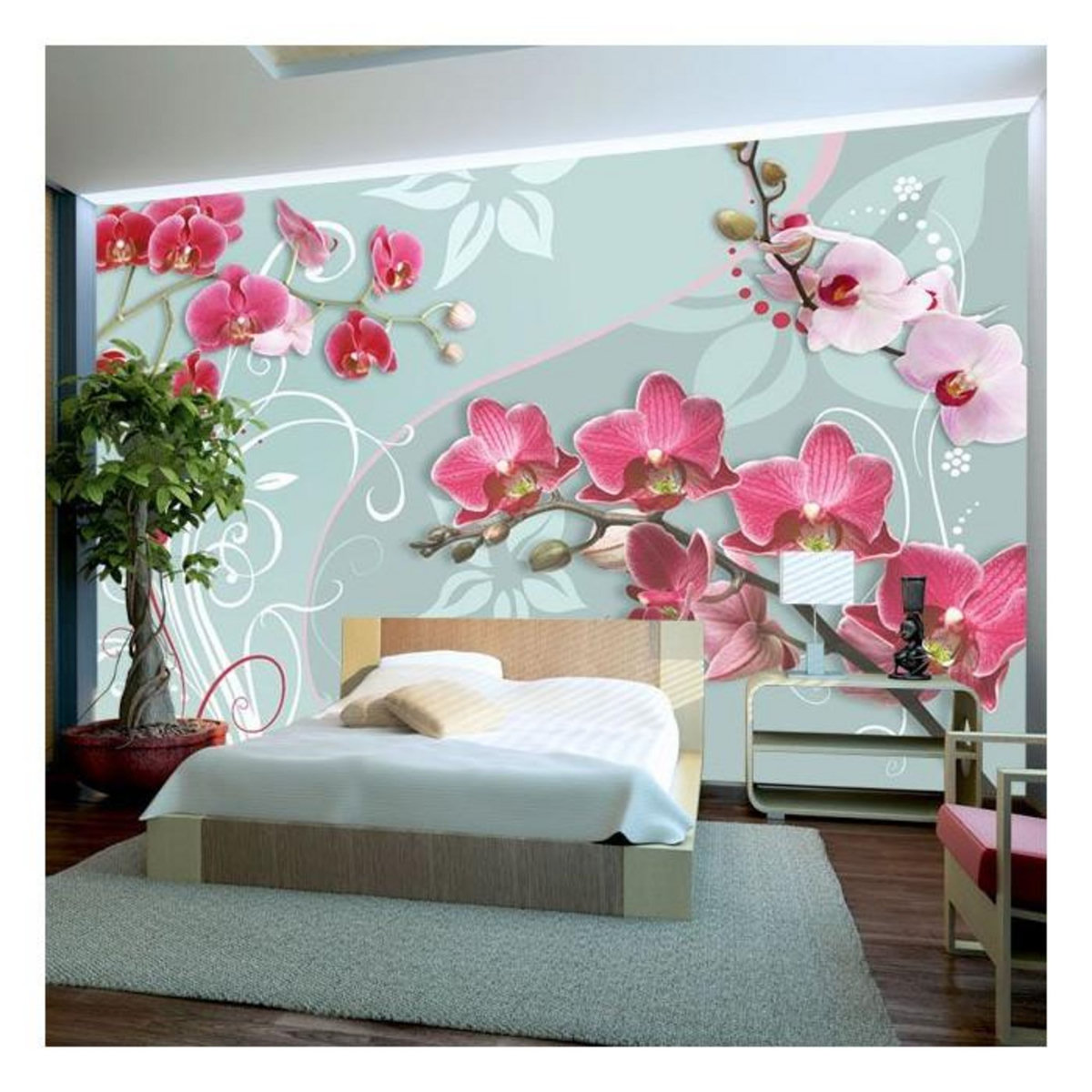 Paris Prix Papier Peint  Pink Orchids Variation II