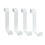 TOILINUX Lot 2x 4 Crochets accroche-serviettes de porte Celano - Blanc