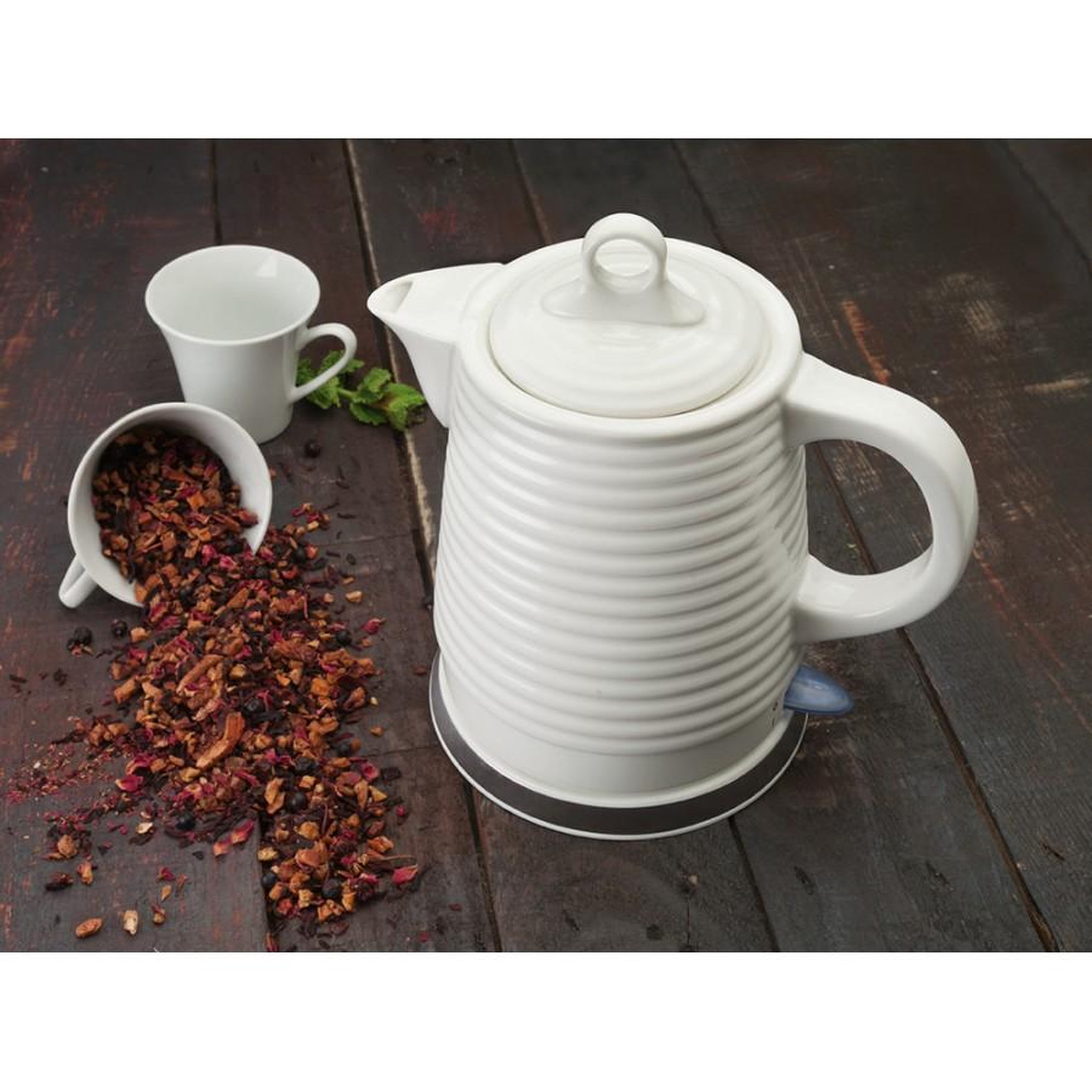 Voir la diapositive 3 : Lacor Bouilloire sans fil 1.35l 1500w blanc - 69276