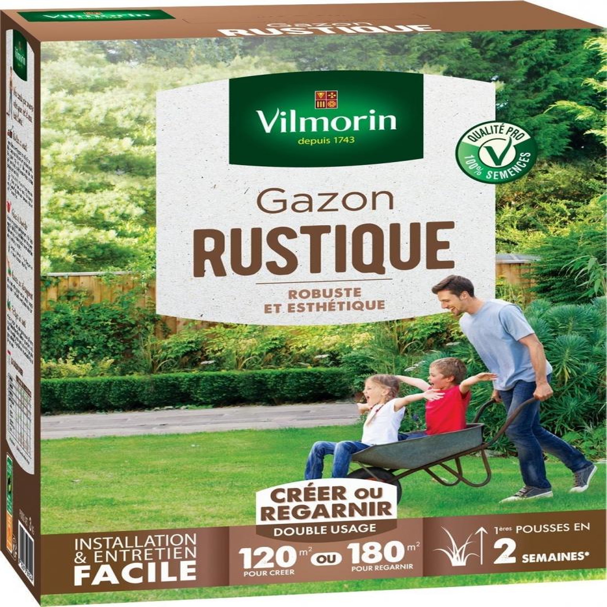 CENTRALE BRICO Gazon rustique vilmorin, 3 kg, 120 m²