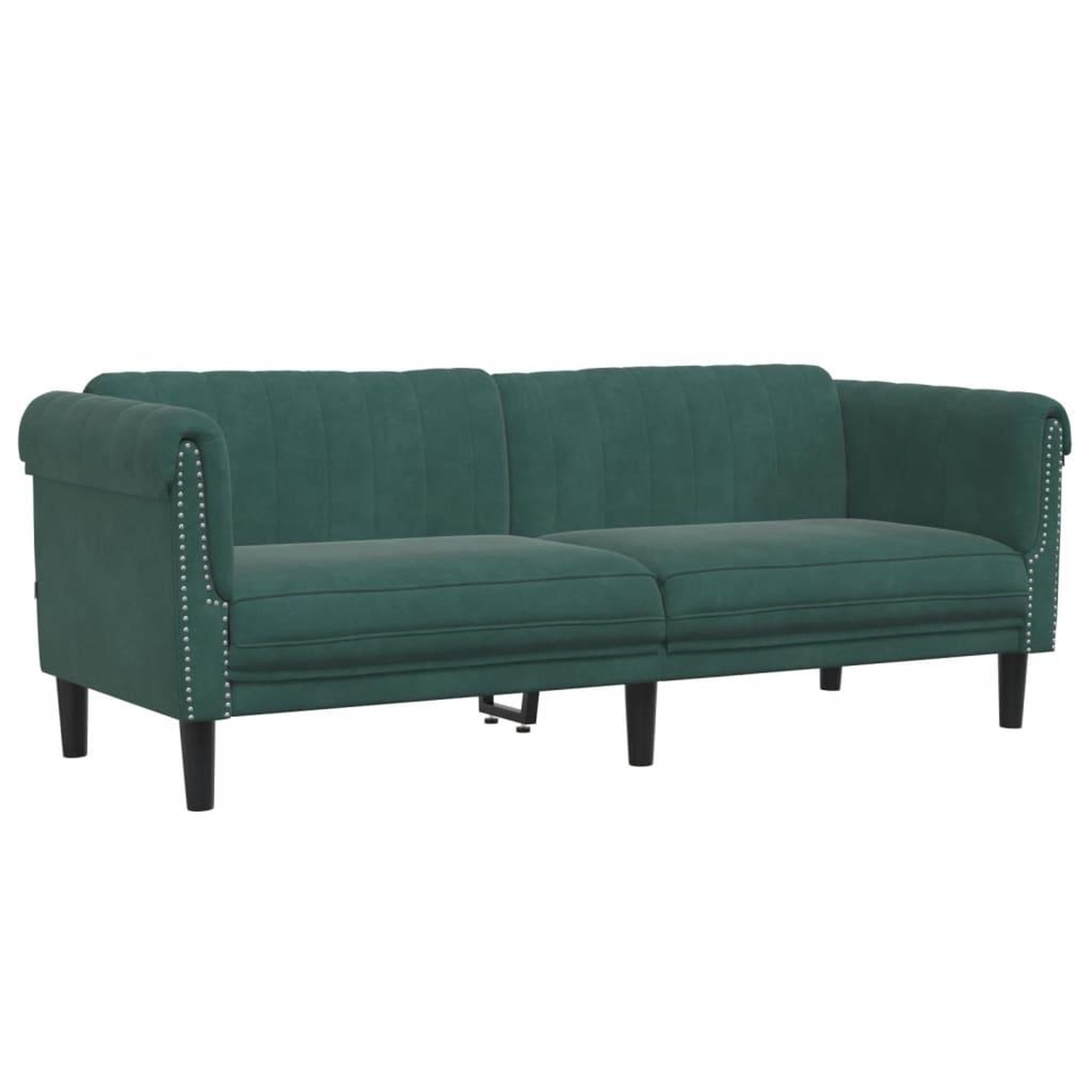 Voir la diapositive 2 : VIDAXL Canape a 3 places vert fonce velours