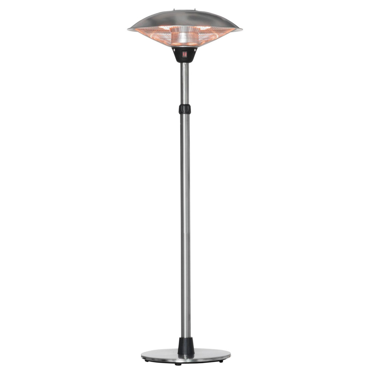 OUTSUNNY Parasol chauffant infrarouge à quartz 3000 W max. - hauteur réglable Ø 58,5 x 160-200H cm - chauffage radiant sur pied - puissance réglable
