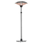 OUTSUNNY Parasol chauffant infrarouge à quartz 3000 W max. - hauteur réglable Ø 58,5 x 160-200H cm - chauffage radiant sur pied - puissance réglable