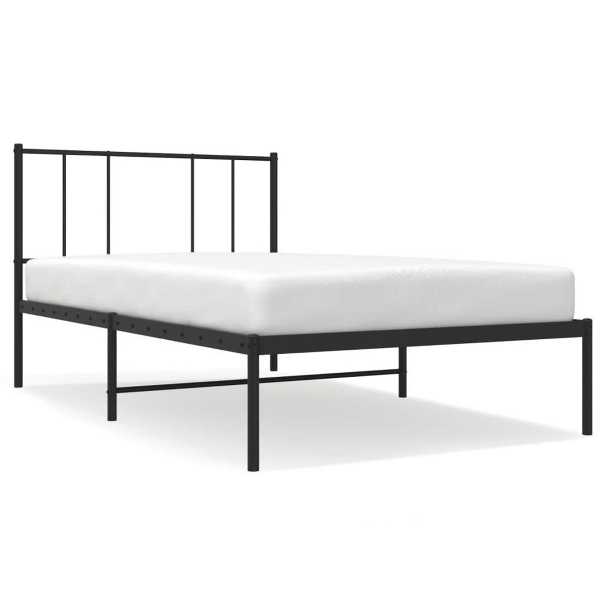 VIDAXL Cadre de lit metal sans matelas avec tete de lit noir 80x200 cm