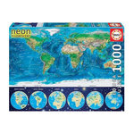 EDUCA Puzzle Mappemonde Neon 1000 pcs - EDUCA - Voyage et cartes - Adulte - 12 ans