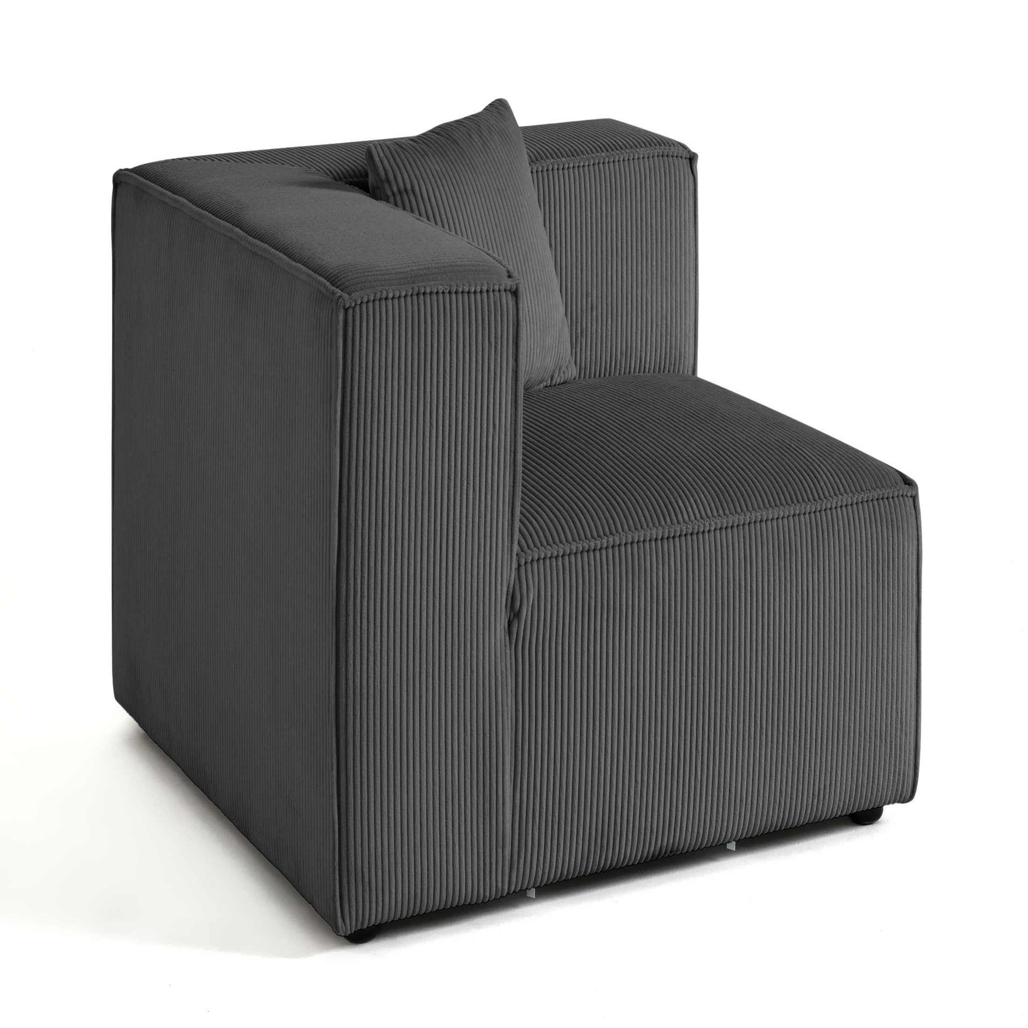 Voir la diapositive 3 : BEST MOBILIER Arty - module d'assise d'angle réversible - en velours côtelé