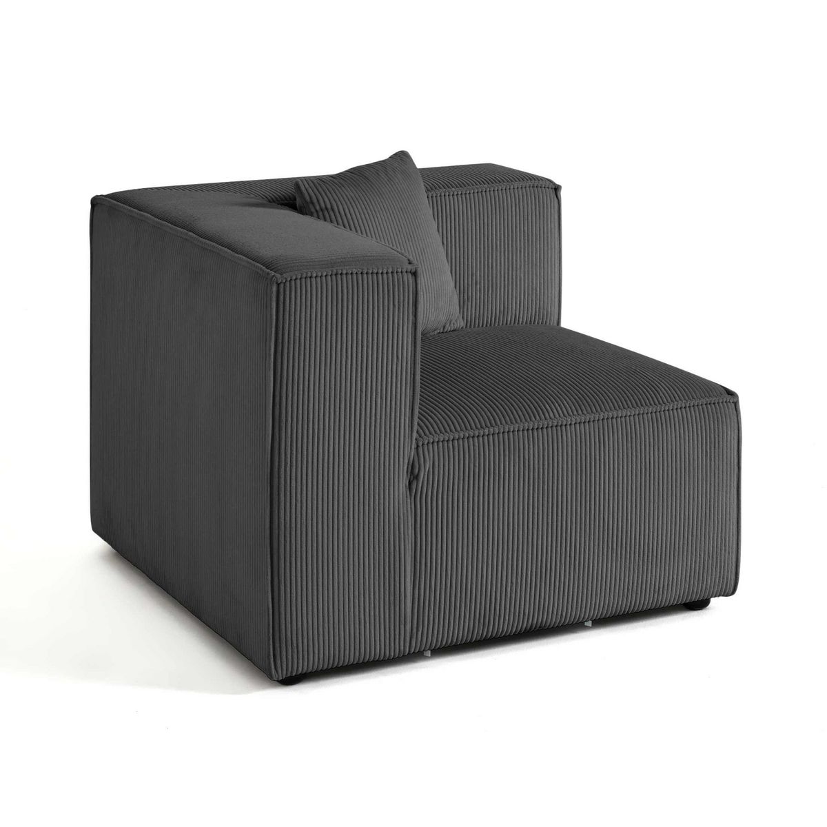 LISA DESIGN Arty - module d'assise d'angle réversible - en velours côtelé