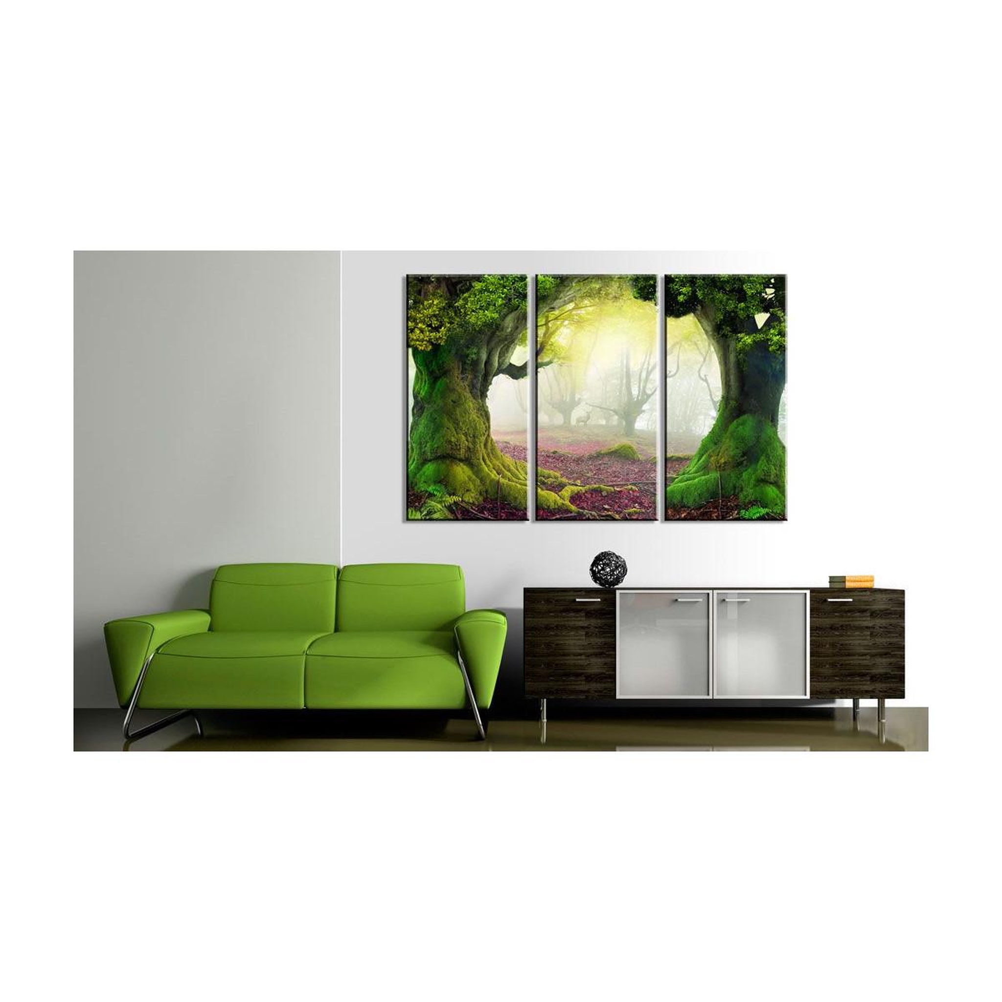 Voir la diapositive 2 : Paris Prix Tableau Imprimé 3 Panneaux  Mysterious Forest