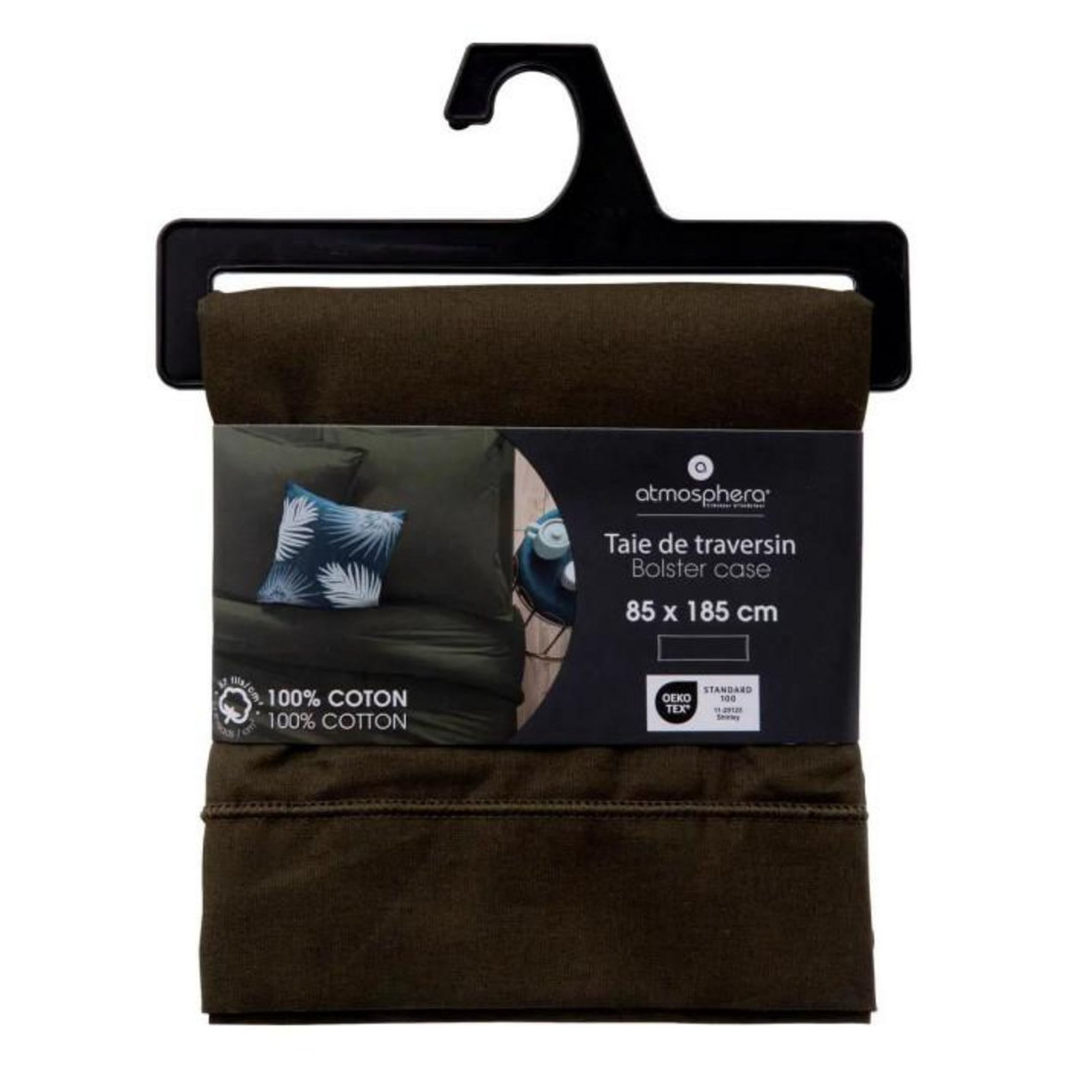 ATMOSPHERA Taie de Traversin  Alban  85x185cm Kaki