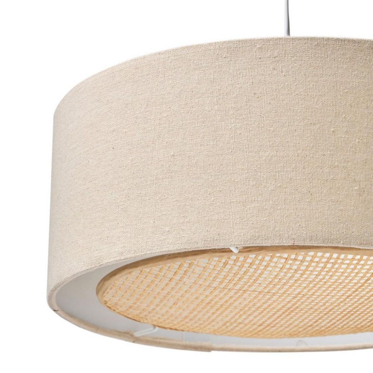 OSTARIA Suspension lin et bambou diamètre 35cm