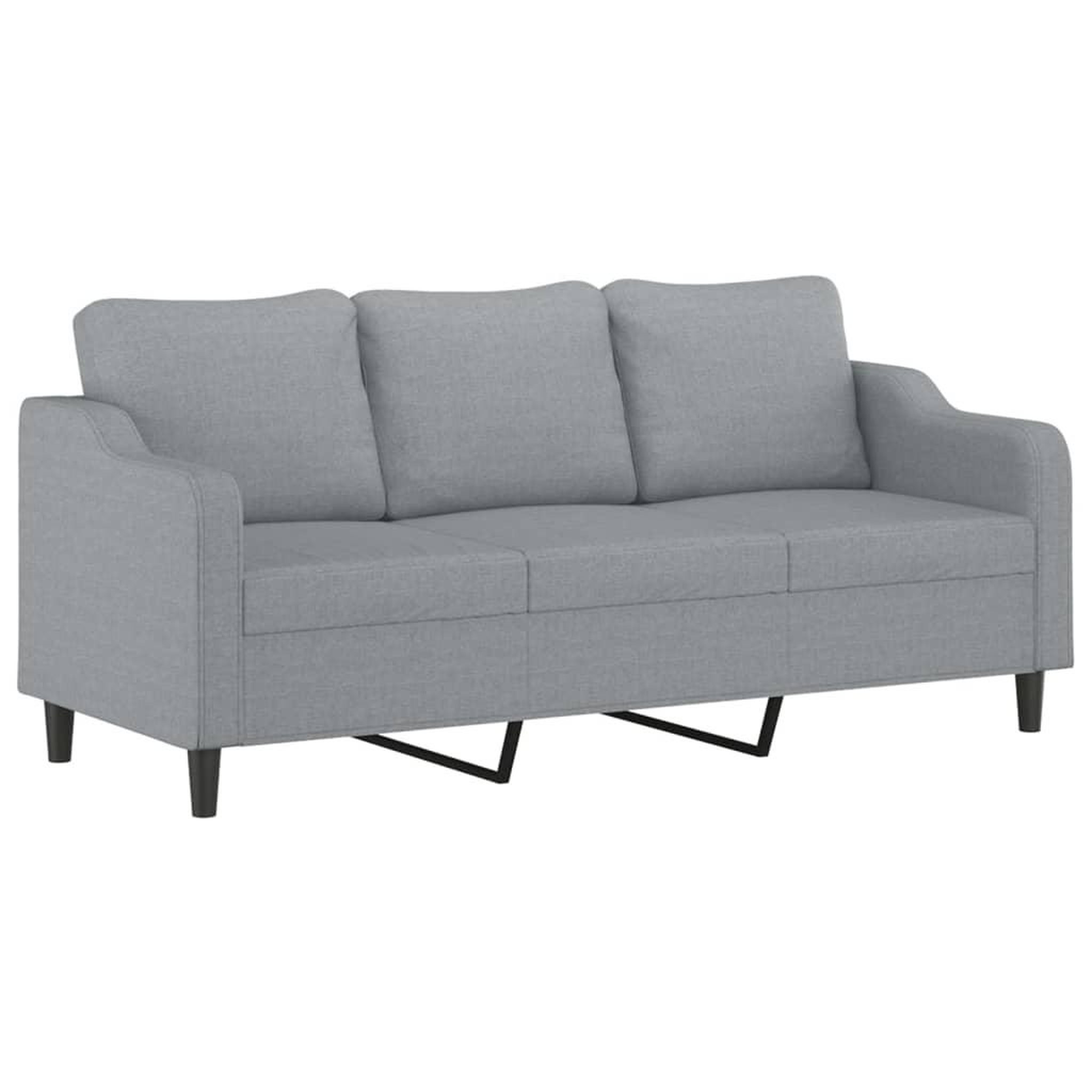 Voir la diapositive 2 : VIDAXL Canape a 3 places Gris clair 180 cm Tissu