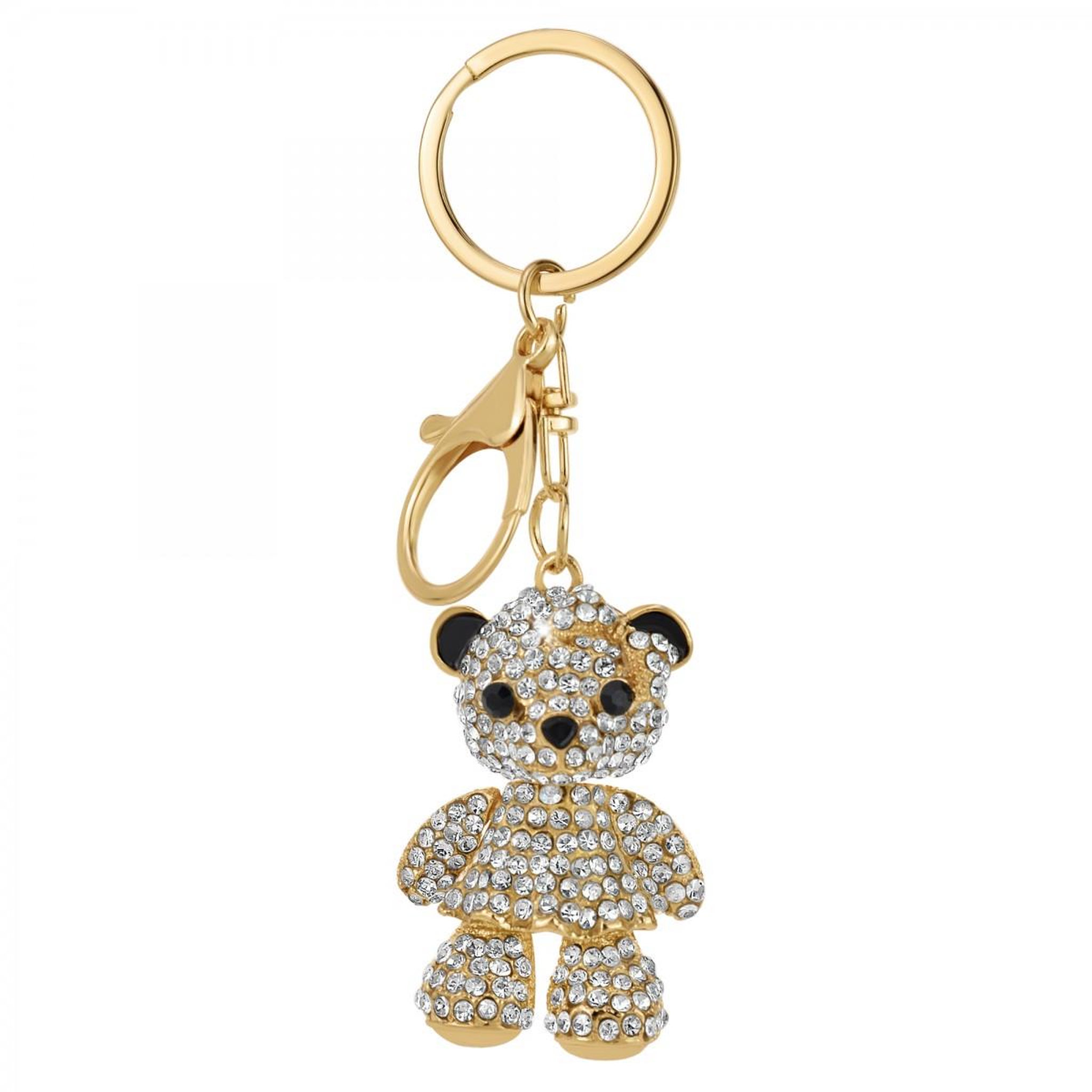 SC CRYSTAL Porte-clé ourson orné de cristaux scintillants blancs