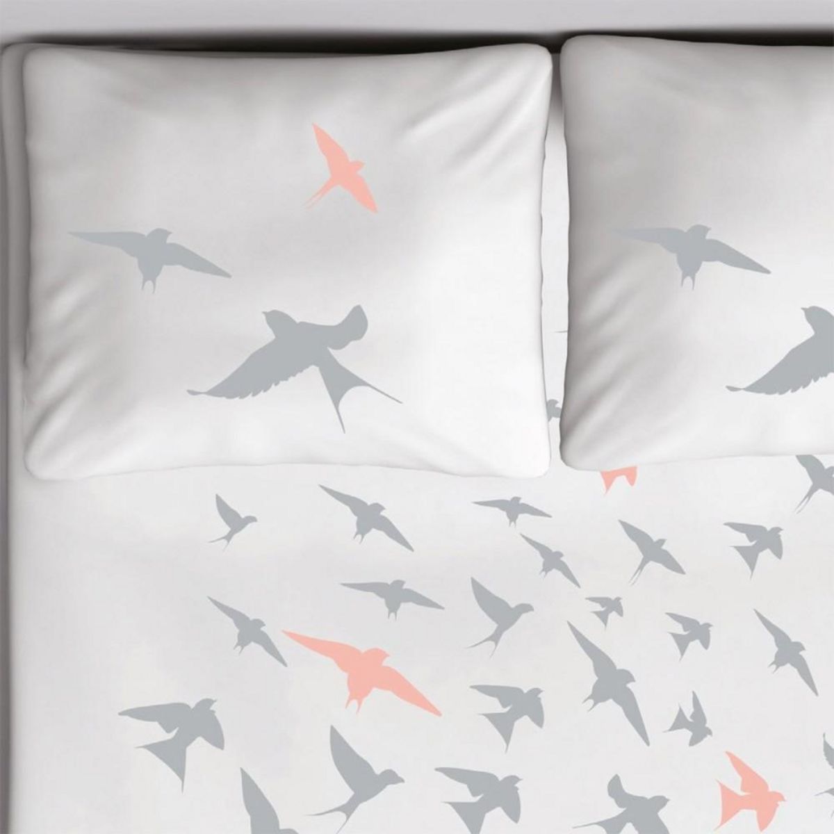 Dourev Housse de couette 240x220 Bird + 2 taies coton 57 fils