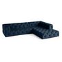 Voir la diapositive 4 : LISA DESIGN Gallata - canapé chesterfield d'angle droit - 5 places - en velours