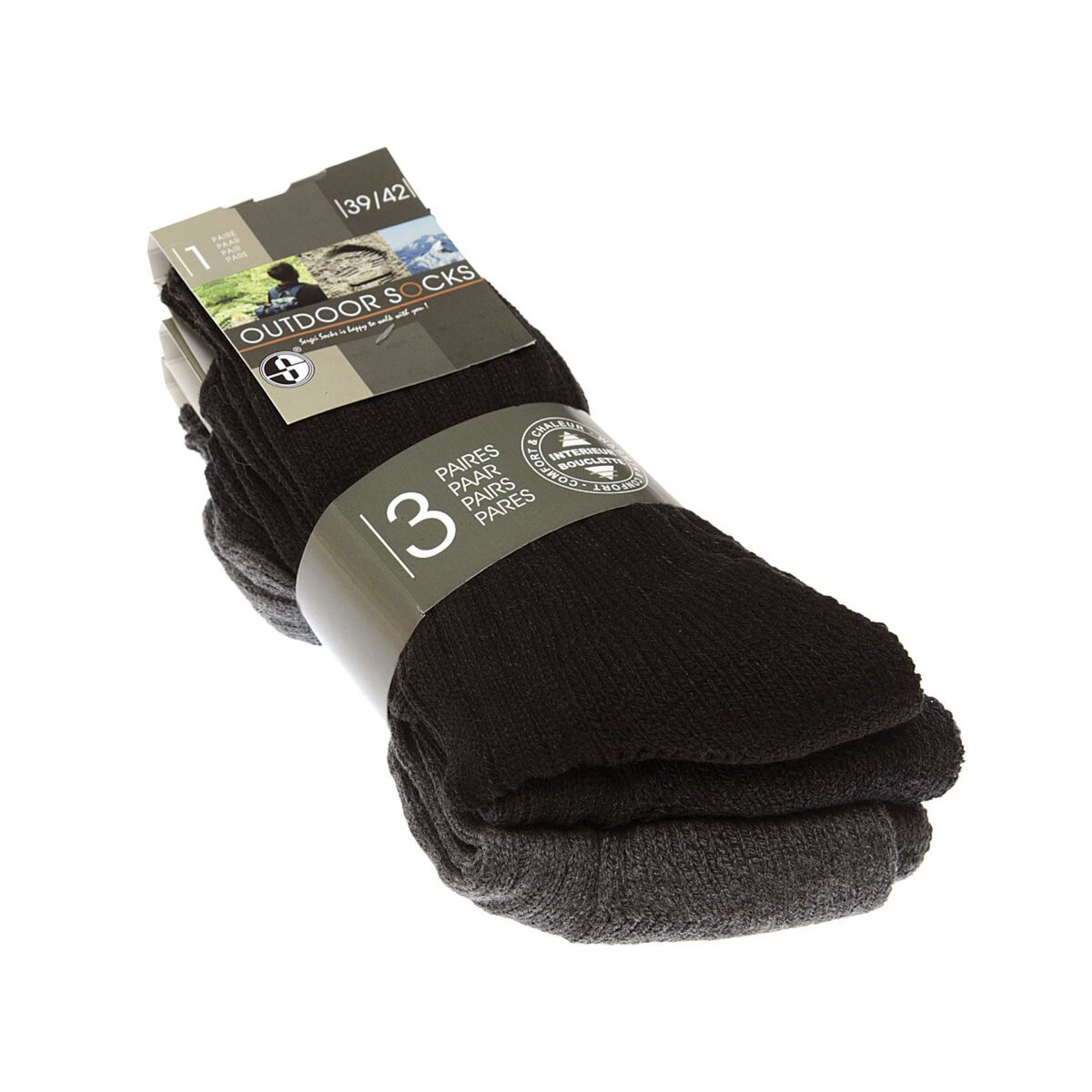 SSTSA Chaussette Niveau mollet Lot de 3 Talon renforc