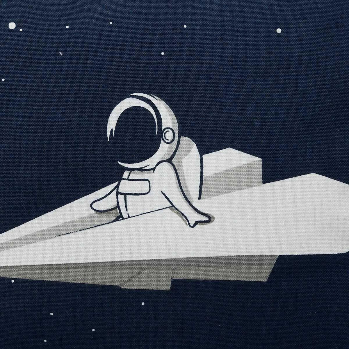 Atmosphera Kids Coussin Déco Enfant  Espace  40x40cm Bleu Foncé