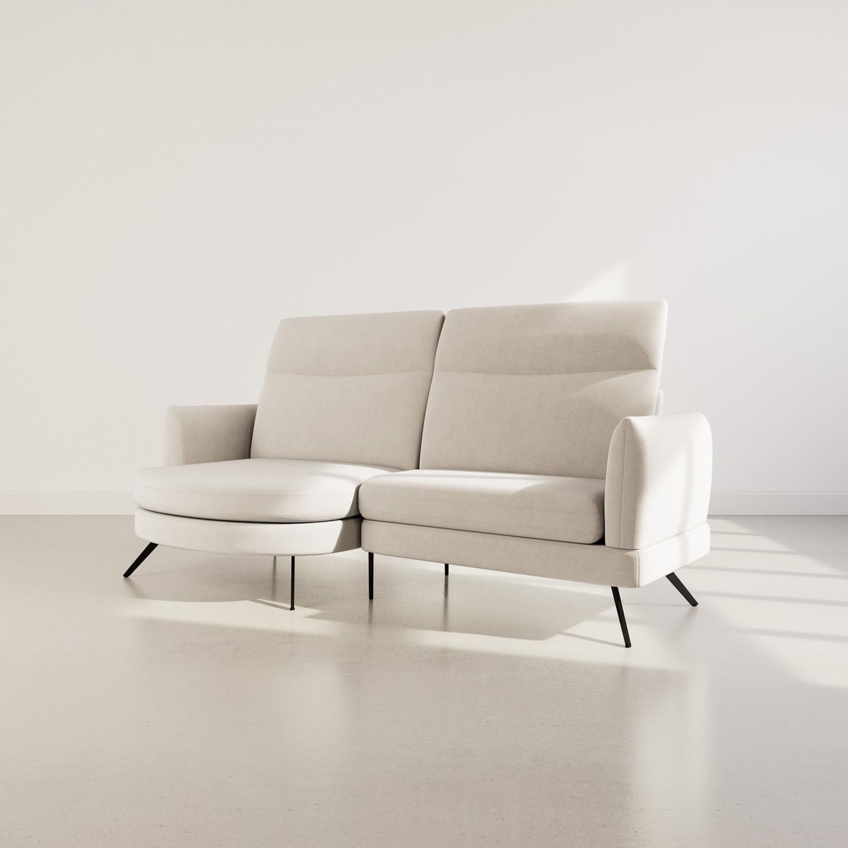 LISA DESIGN Terry - canapé d'angle gauche 4 places avec têtières réglables en tissu texturé