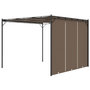 Voir la diapositive 5 : VIDAXL Belvedere de jardin avec rideau lateral 3x3x2,25 m Taupe