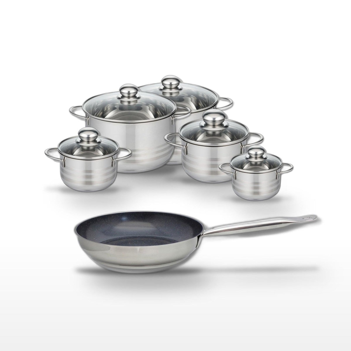 ELO Lot Poêle 24cm & Faitouts 12/14/16/20/24cm Elo Profi Therm Platinum