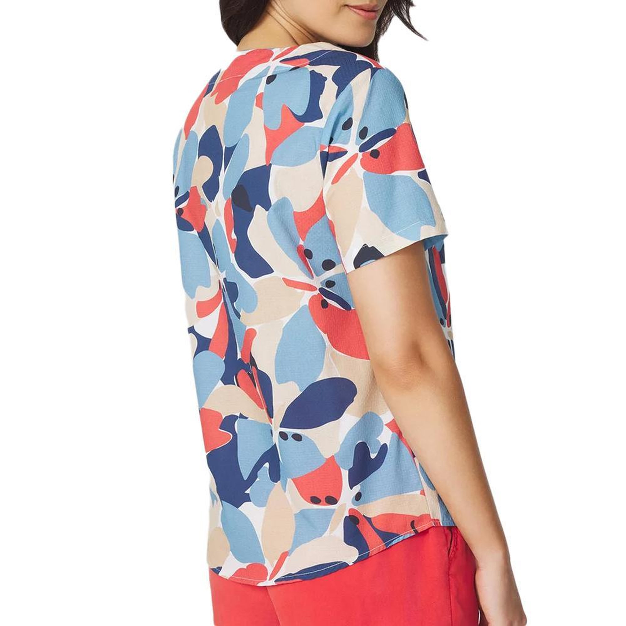 Voir la diapositive 2 : TBS Blouse Bleu/Rouge Femme TBS AGLAEMIS