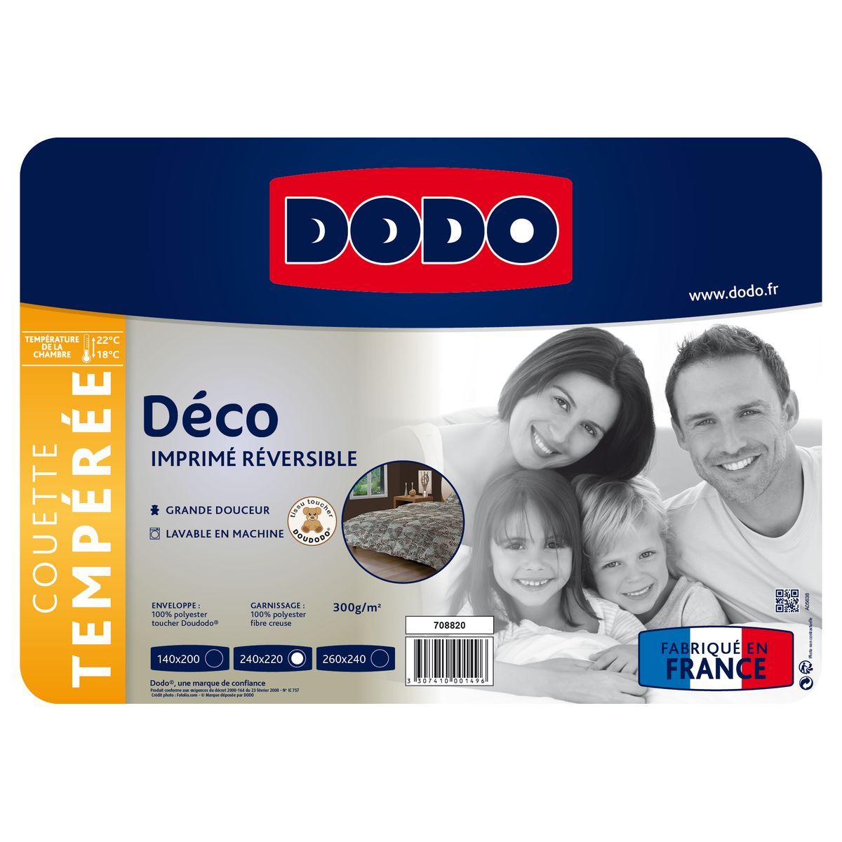 DODO Couette Tempérée Déco Jungle 300 g/m²