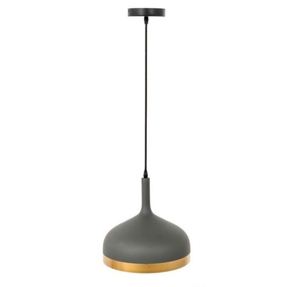 Paris Prix Lampe Suspension  Cloche  30cm Gris & Or