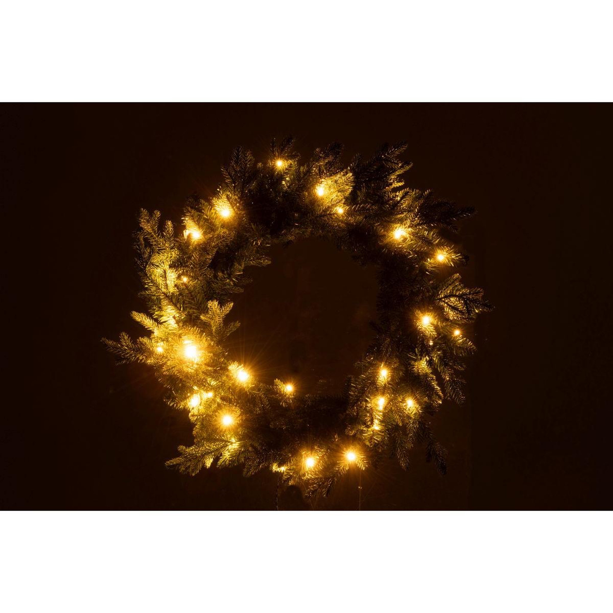 Voir la diapositive 4 : J-LINE Couronne de noël 40 led  christmas show  60cm vert