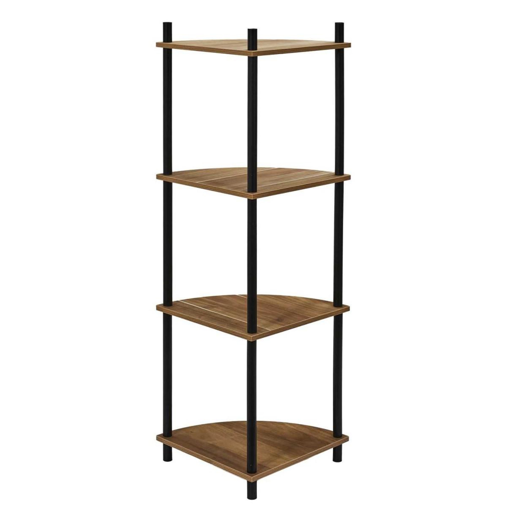Voir la diapositive 3 : The Home Deco Factory Étagère d'angle 4 niveaux  carol  112cm marron